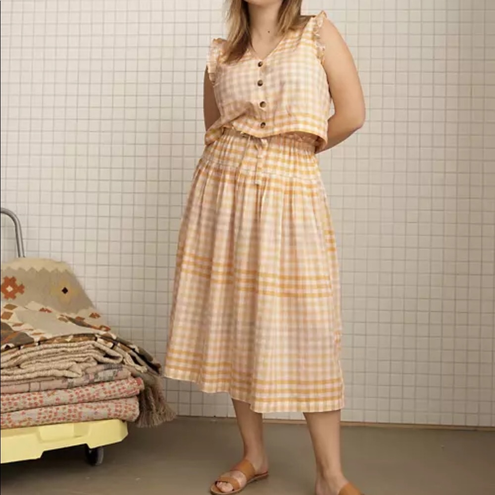 NWT Madewell Ombré Gingham Skirt
